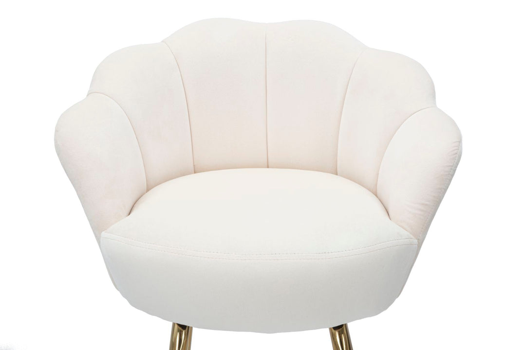 Glam barstol, hvid, stof og metal– 55x53x110 cm