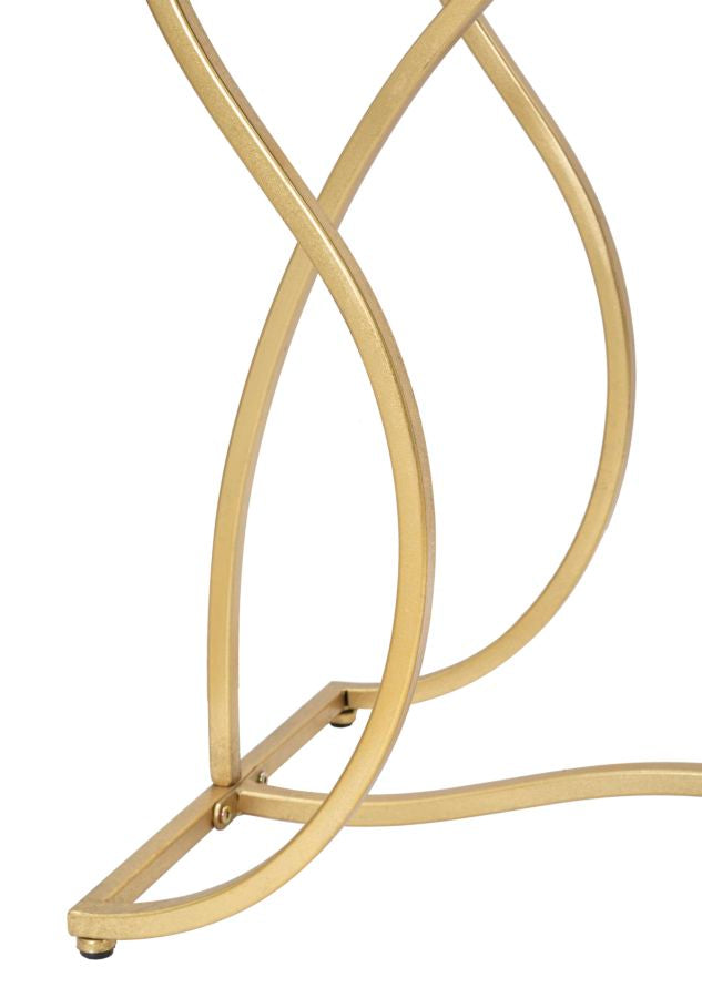 Glam konsolbord i guldfarve, metal og glas – 130x40x75 cm