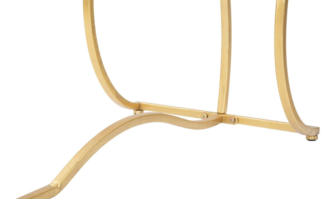 Glam konsolbord i guldfarve, metal og glas – 130x40x75 cm