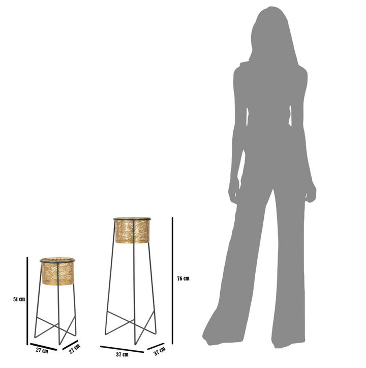 Glam vaser i guldfarve, metal – 37x76 27x51 cm