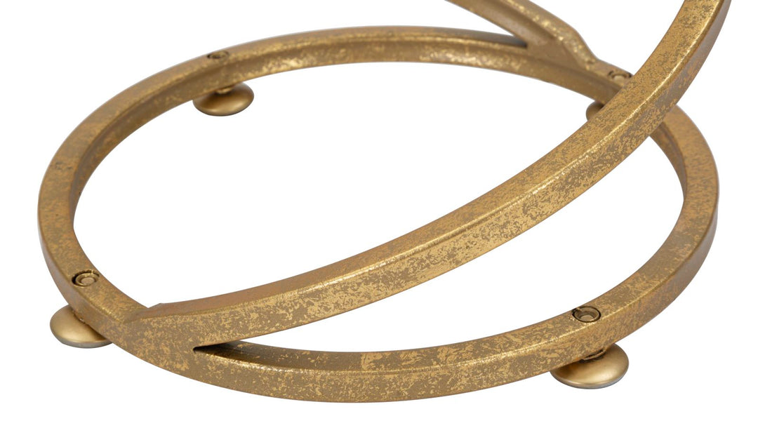 Glam bord i guldfarve, jern og marmor – 27x5x47 cm