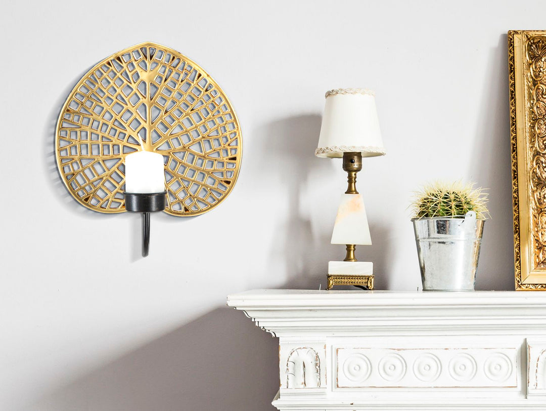 Glam lysestage i guldfarve – 20x8x22 cm