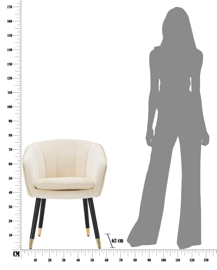 Glam stol i fyrretræ, plast, skum og polyester – – 62x58x78 cm