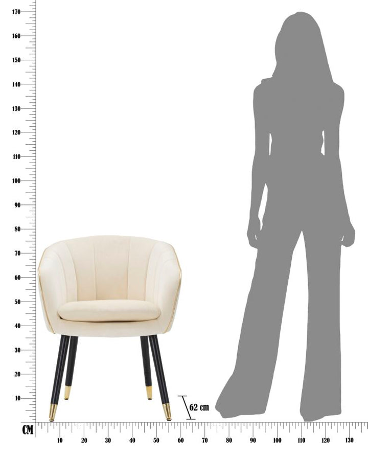 Glam stol i fyrretræ, plast, skum og polyester – – 62x58x78 cm