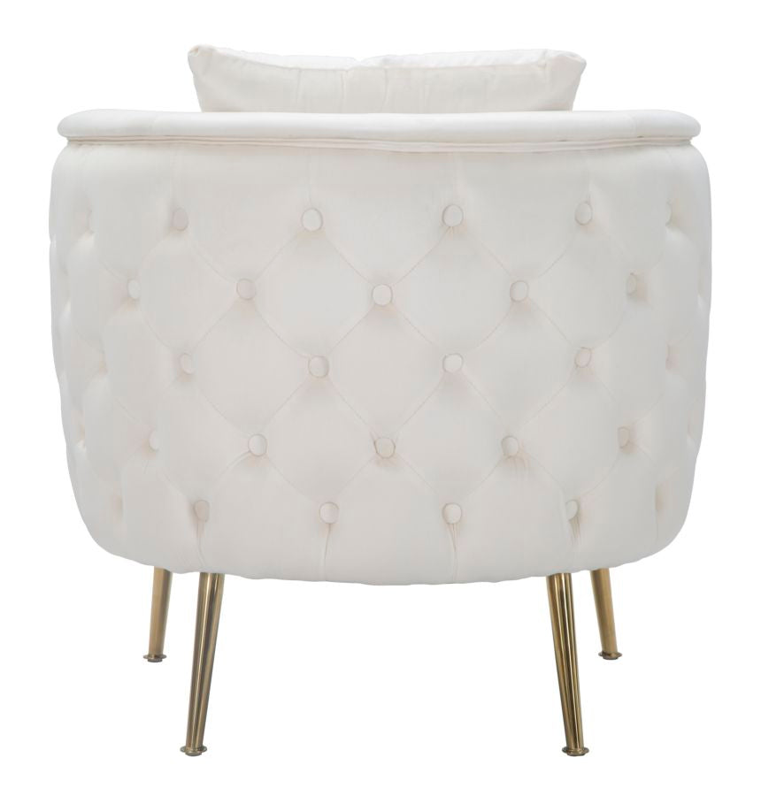 Glam stol i træ, skum, stof og metal – 76x74x73 cm