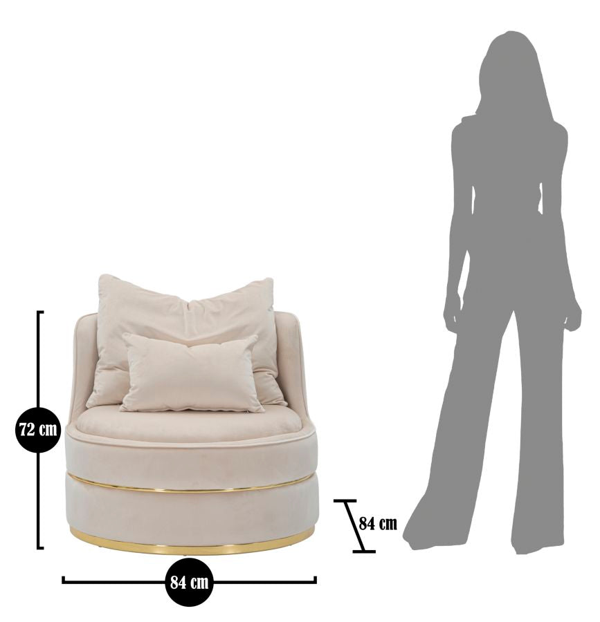 Glam stol i fyrretræ, plast, skum og polyester - 84x72 cm