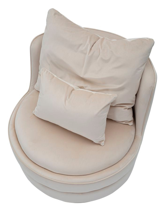 Glam stol i fyrretræ, plast, skum og polyester - 84x72 cm