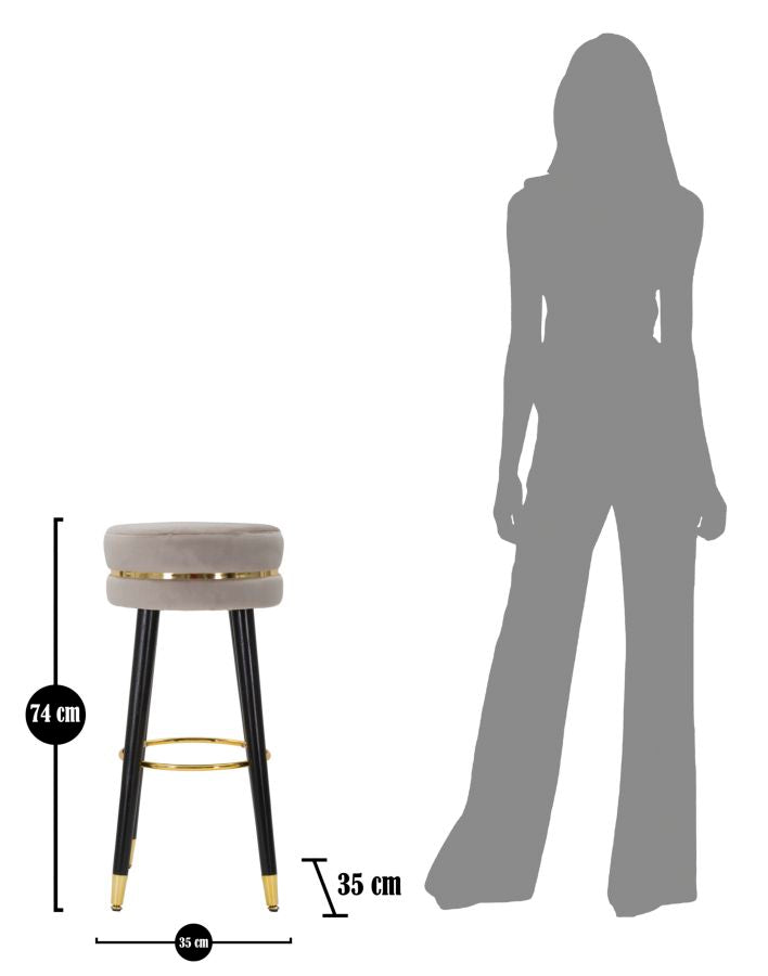 Glam barstol i fyrretræ og polyester – 35x74 cm