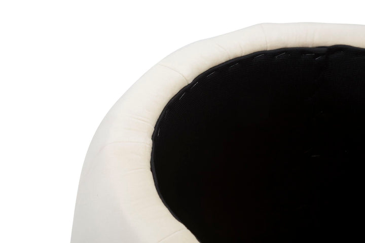 Glam opbevaringspuf i fyrretræ og polyester – 43x43 cm