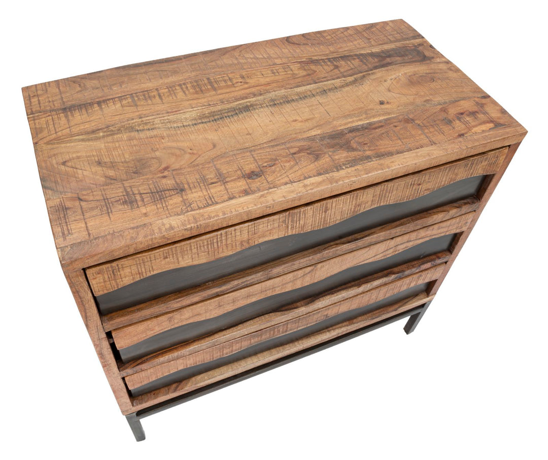 Industriel kommode i akacietræ – 88x45x80 cm