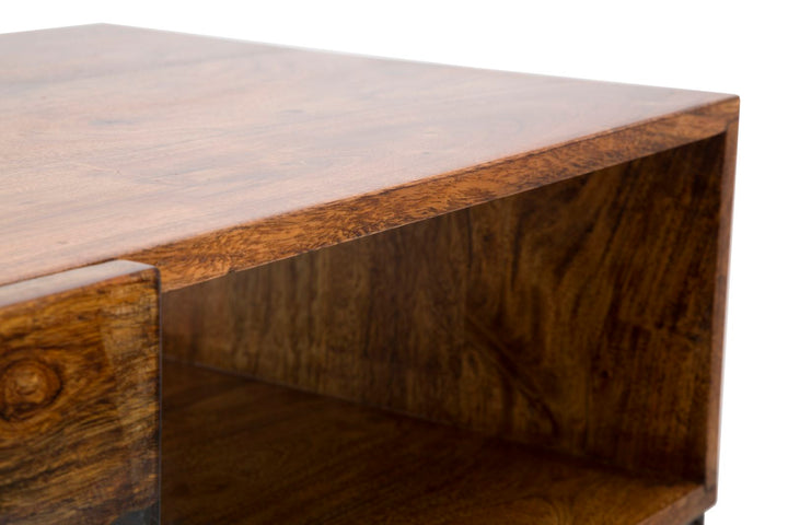 Konsolbord i akacietræ og metal – 130x40x80 cm