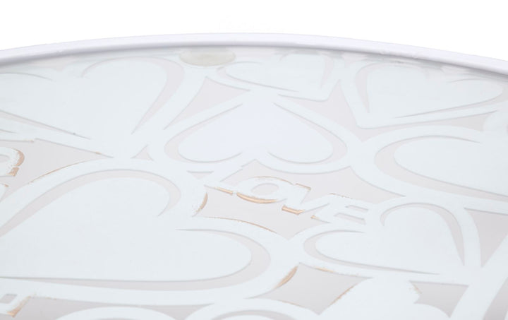 Glam bord, hvid, metal og glas – 43x60 38x55 cm