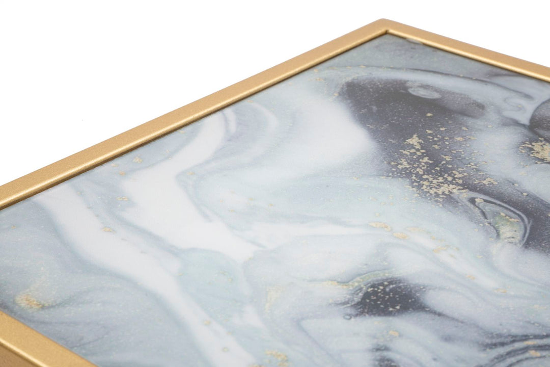 Glam bord i guldfarve, metal mdf og glas – 40x35x60 cm