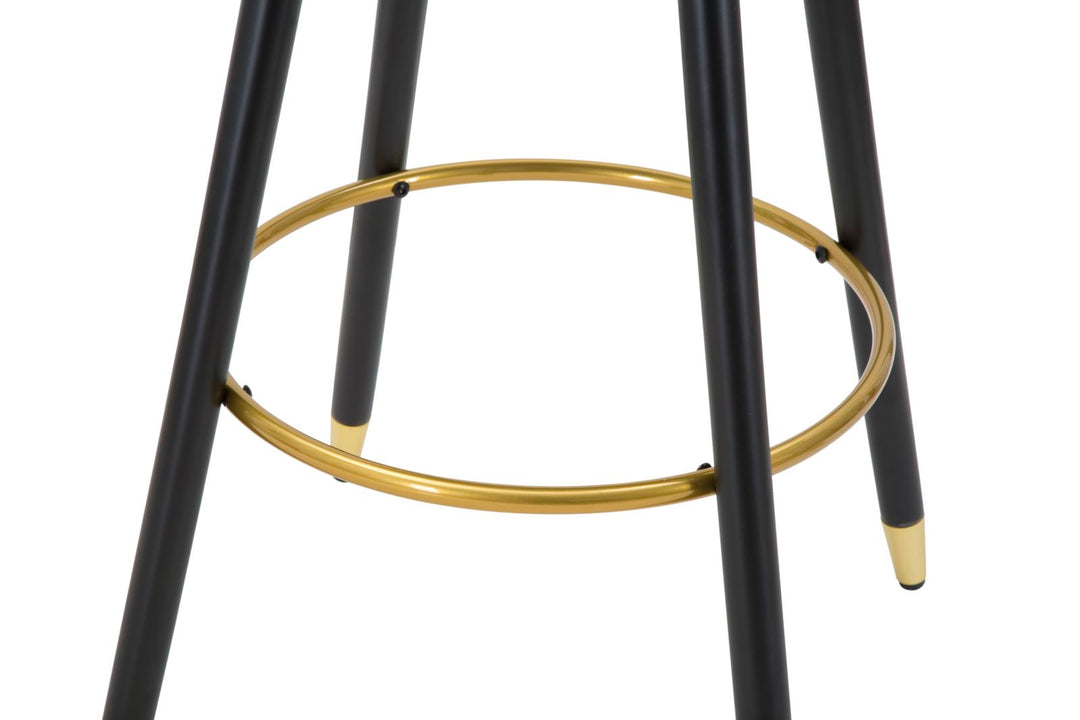 Glam barstol i træ, metal og stof – 55x56x104 cm