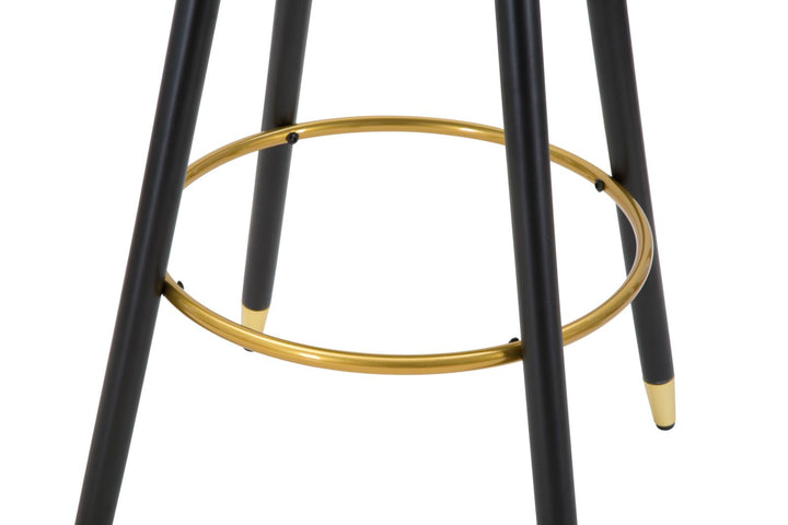 Glam barstol i træ, metal og stof – 55x56x104 cm