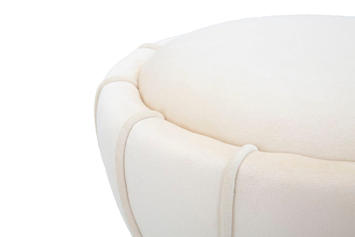 Glam taburet i cremefarve, fyrretræ – 40x44 cm