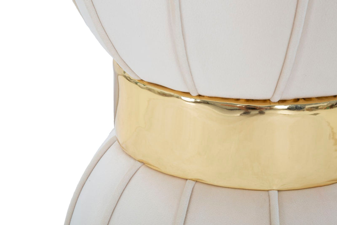 Glam taburet i cremefarve, fyrretræ – 40x44 cm