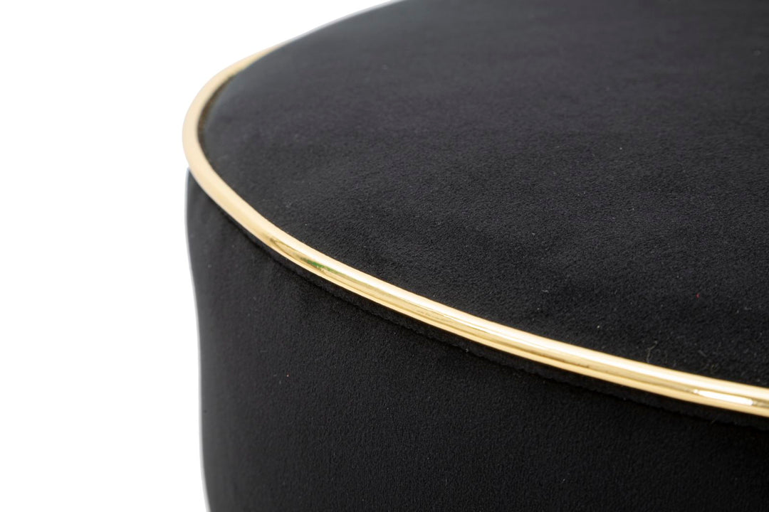 Glam barstol i sort, mdf, fyrretræ, stof – 46x48x96 cm