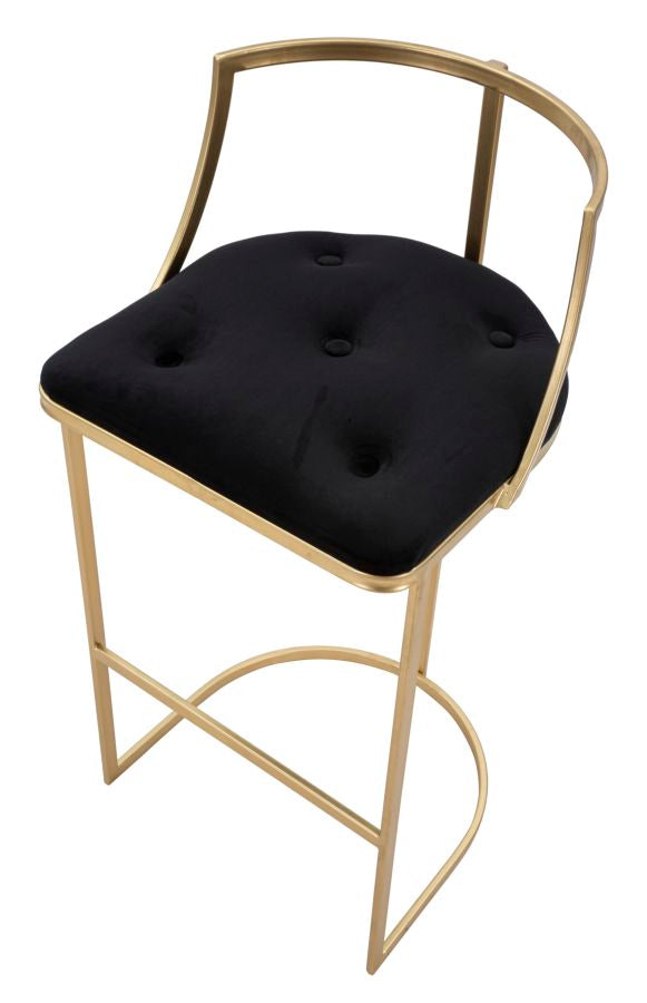 Glam barstol, metal, stof, mdf – 45x90 cm