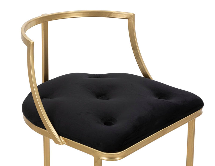 Glam barstol, metal, stof, mdf – 45x90 cm