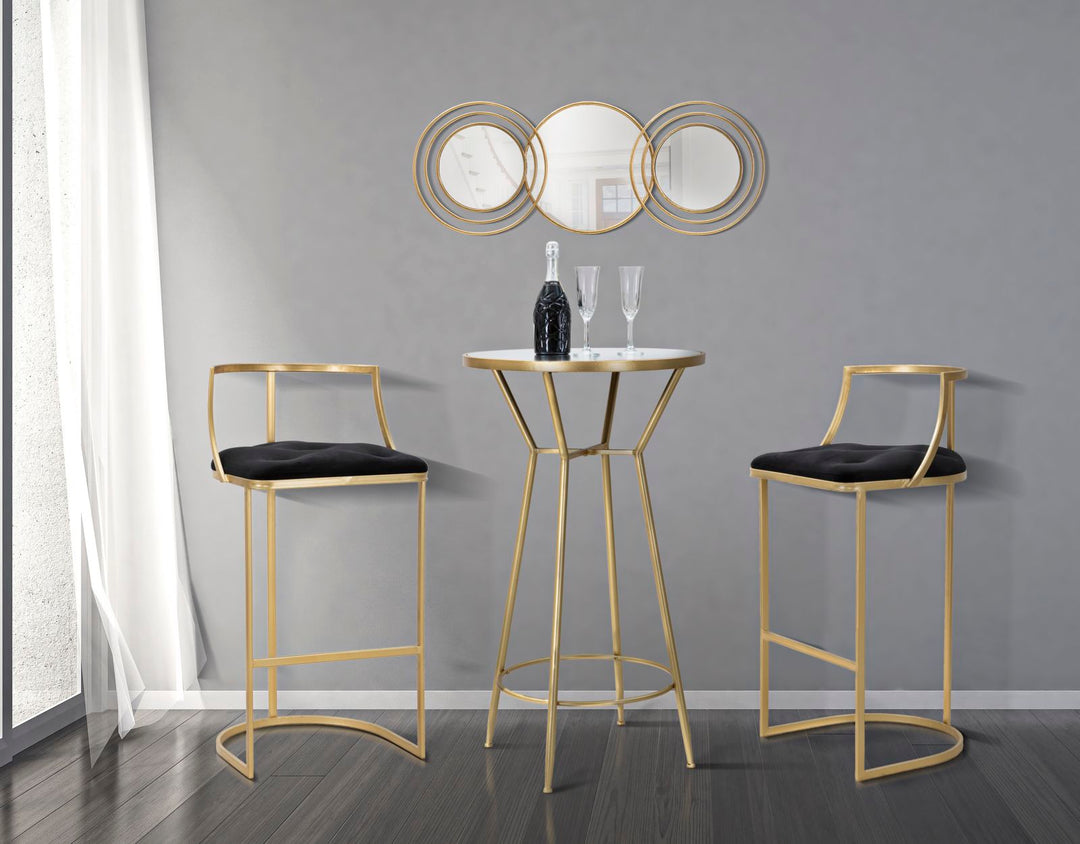 Glam barstol, metal, stof, mdf – 45x90 cm