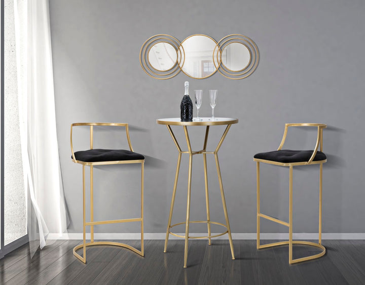 Glam barstol, metal, stof, mdf – 45x90 cm