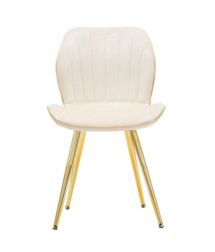 Glam stol i guldfarve, træ, plast og metal – 46x58x77 cm