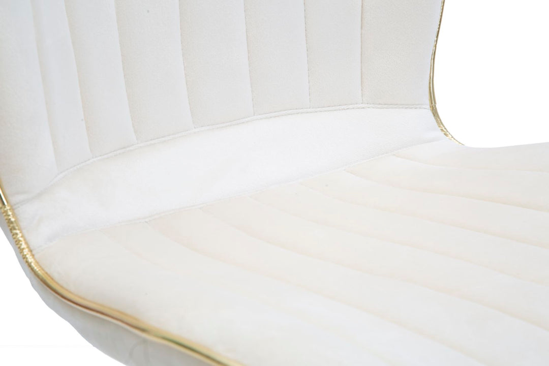 Glam stol i guldfarve, træ, plast og metal – 46x58x77 cm