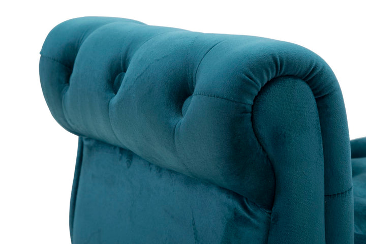 Glam bænk i fyrretræ, skum, metal og polyester – 120x40x60 cm