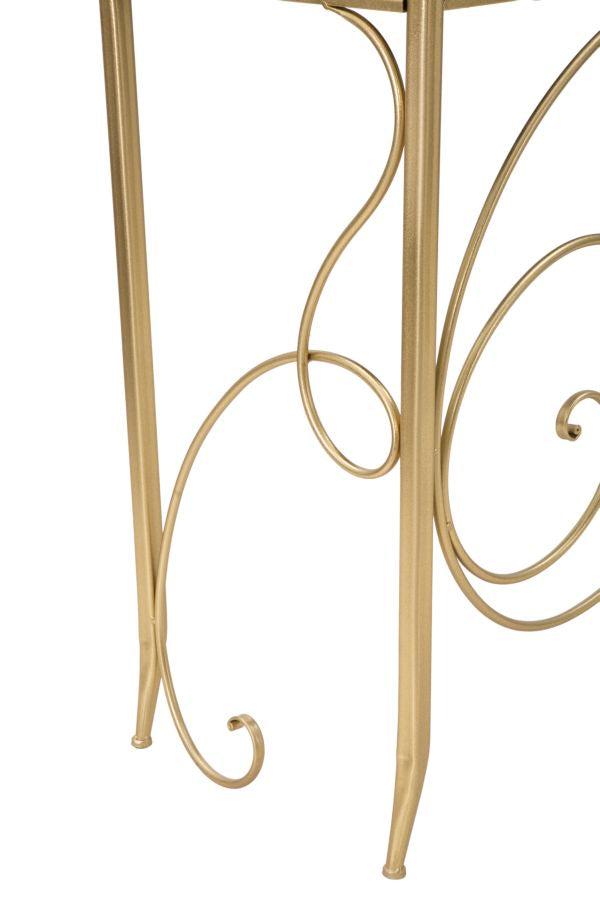 Glam konsolbord i guldfarve, metal og MDF – 140x40x80 cm