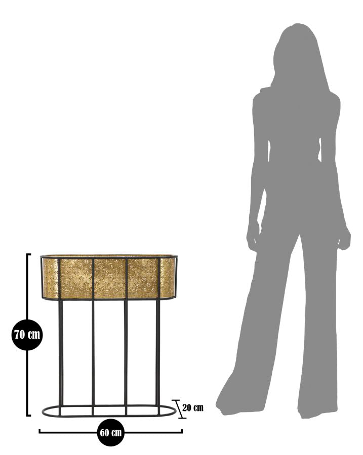 Glam vase i guldfarve, metal – 60x20x70 cm