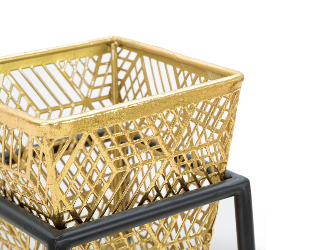 Glam vase i guldfarve, metal – 23x70 20x60 cm