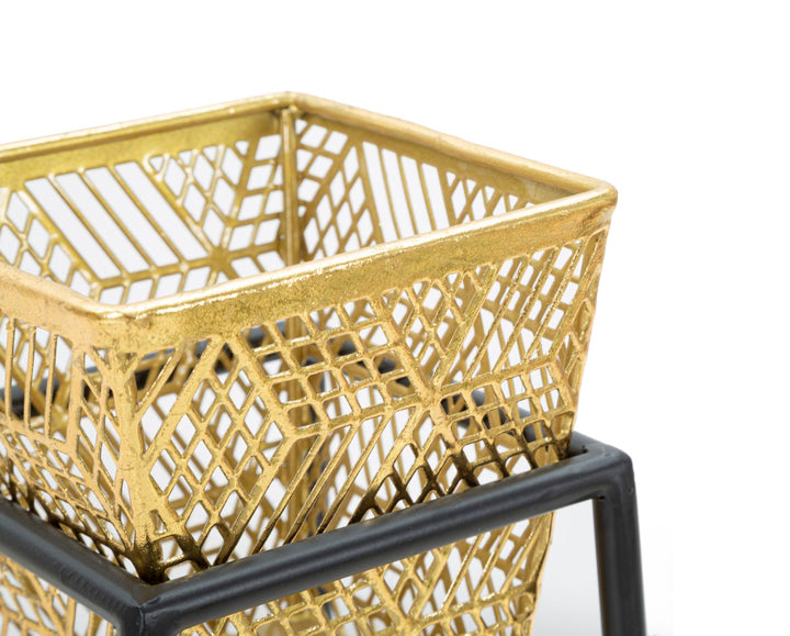 Glam vase i guldfarve, metal – 23x70 20x60 cm