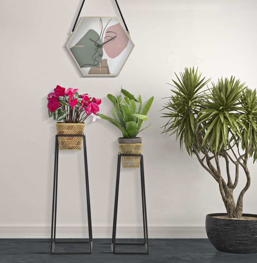 Glam vase i guldfarve, metal – 23x70 20x60 cm