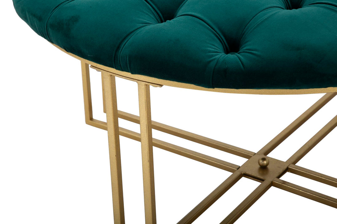 Glam taburet i  metal og stof