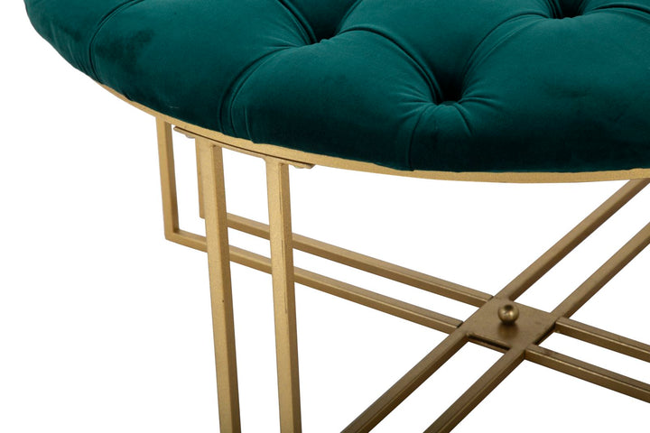 Glam taburet i  metal og stof