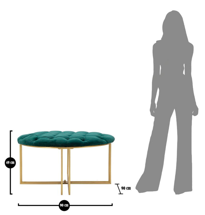 Glam taburet i  metal og stof