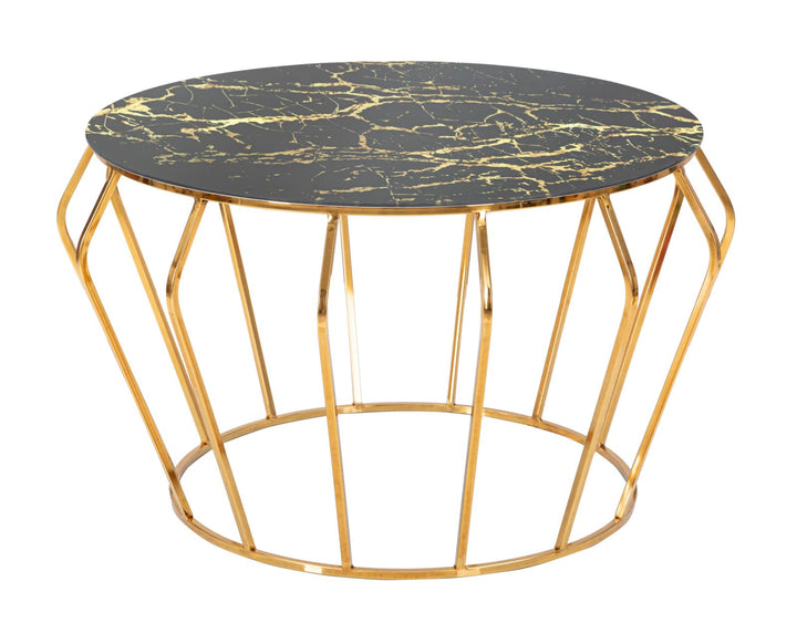 Glam bord i guldfarve af jern og glas – 78x44x5 cm