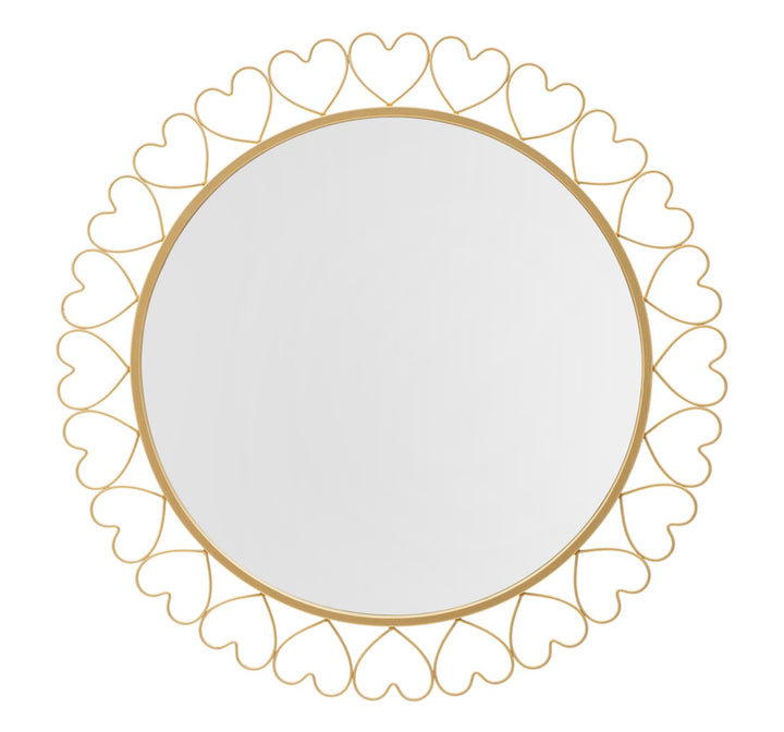 Glam spejl i guldfarve, metal, MDF og spejl – 80x2x5 cm