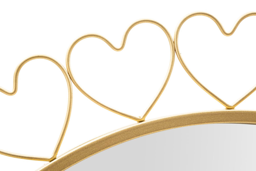 Glam spejl i guldfarve, metal, MDF og spejl – 80x2x5 cm