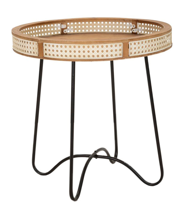 Boho chic bord af jern og mdf – 60x60x5 cm