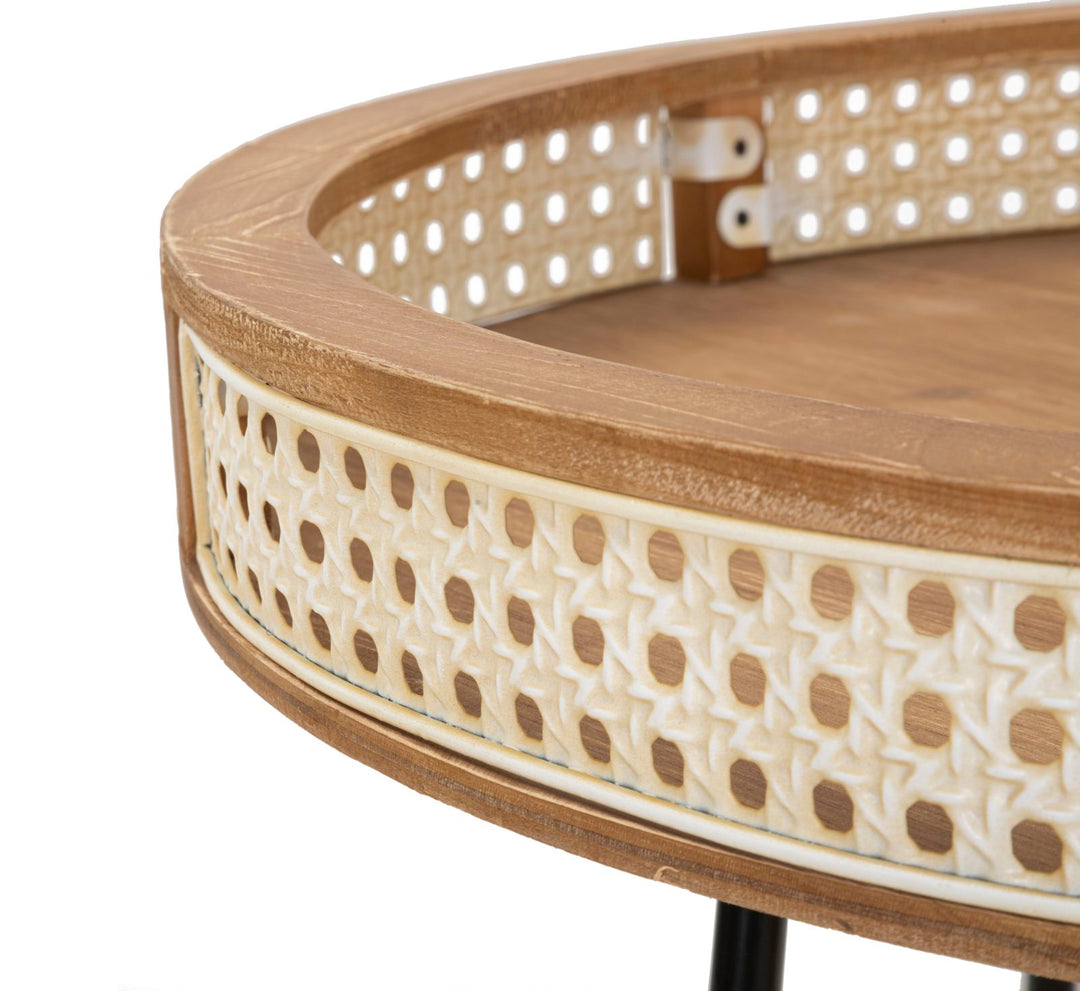 Boho chic bord af jern og mdf – 60x60x5 cm