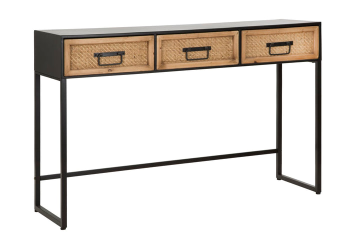 Boho chic konsolbord, metal og mdf – 120x35x78 cm