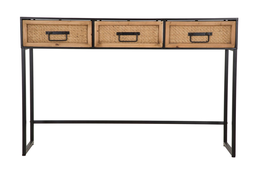 Boho chic konsolbord, metal og mdf – 120x35x78 cm