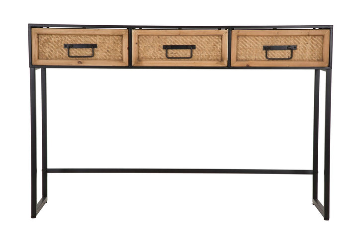 Boho chic konsolbord, metal og mdf – 120x35x78 cm