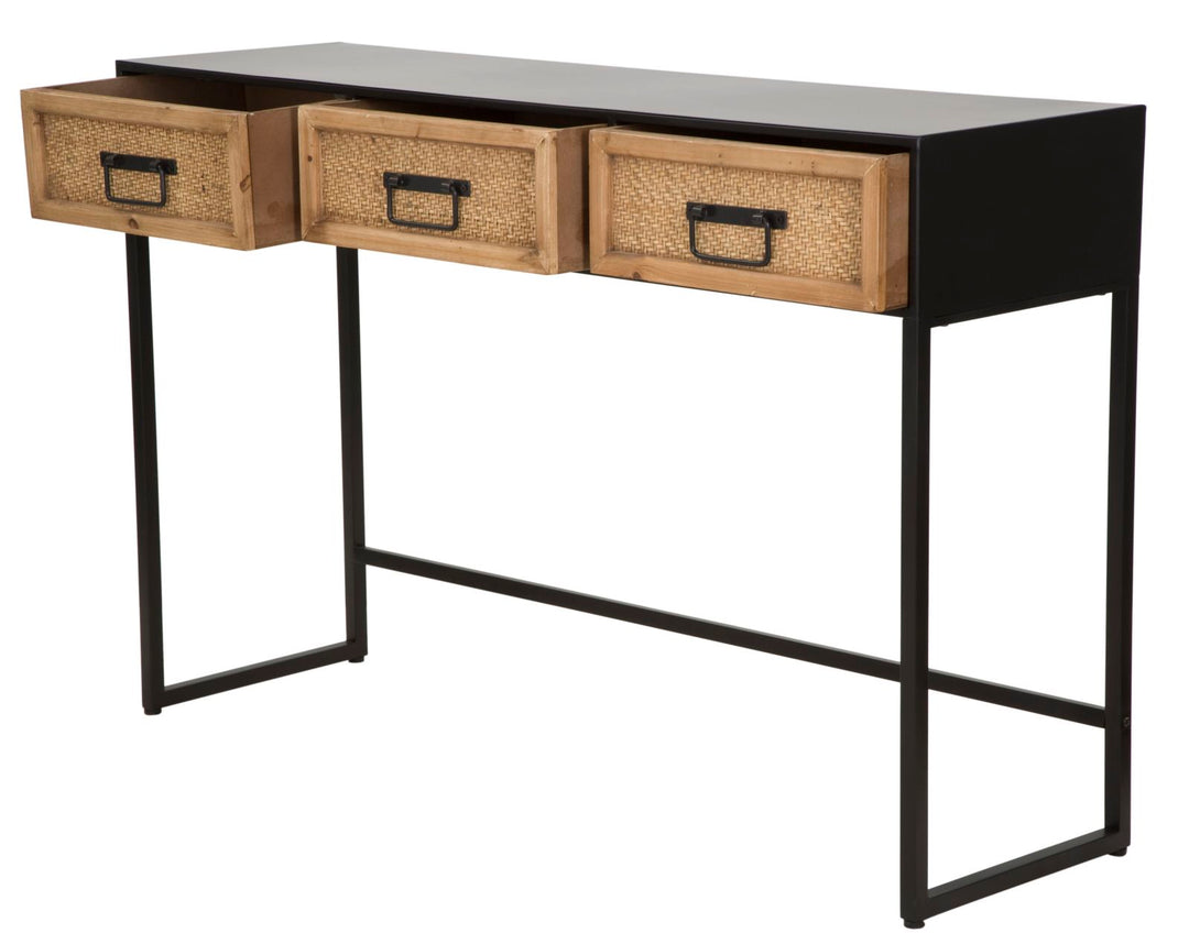 Boho chic konsolbord, metal og mdf – 120x35x78 cm