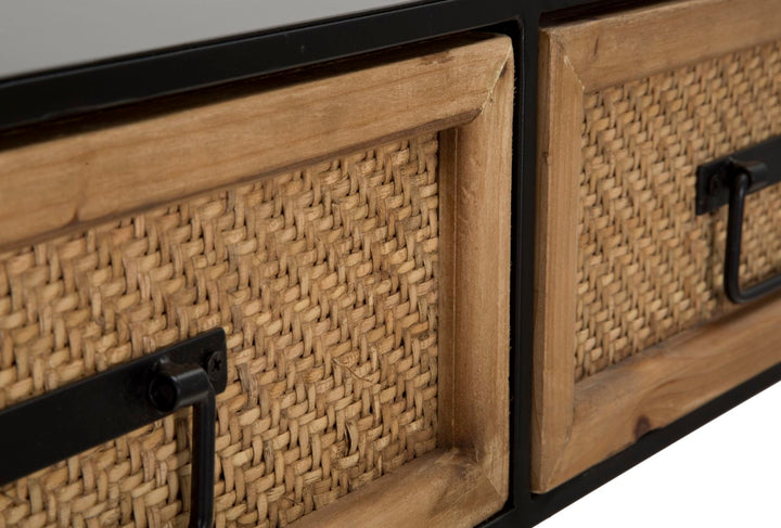 Boho chic konsolbord, metal og mdf – 120x35x78 cm