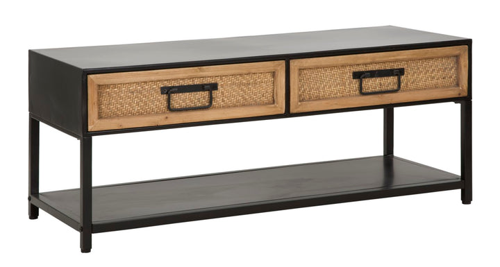 Boho chic tv-møbel, jern og mdf – 95x38x38 cm