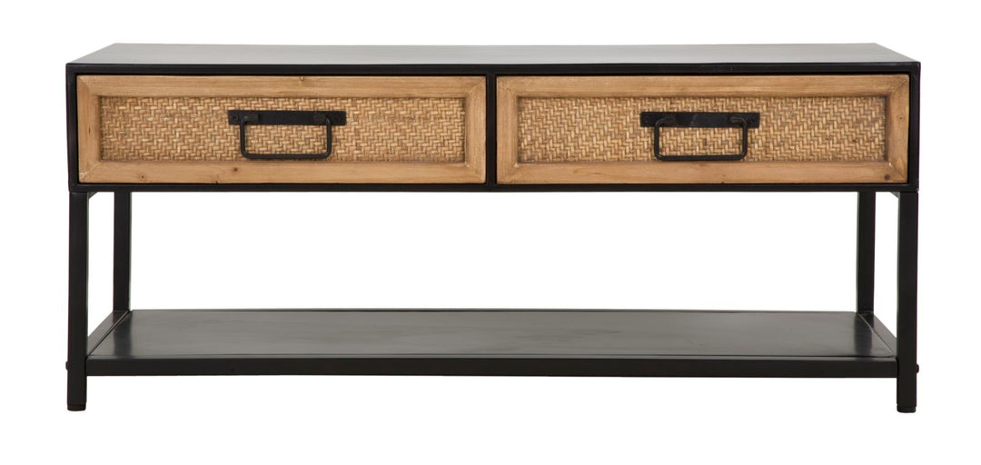 Boho chic tv-møbel, jern og mdf – 95x38x38 cm