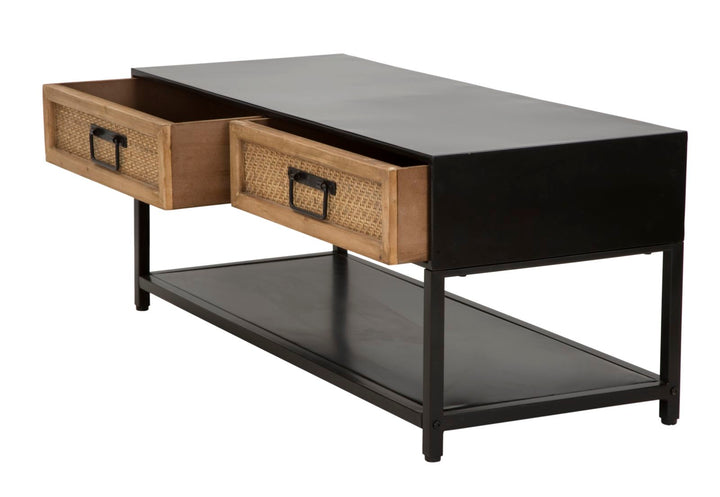 Boho chic tv-møbel, jern og mdf – 95x38x38 cm